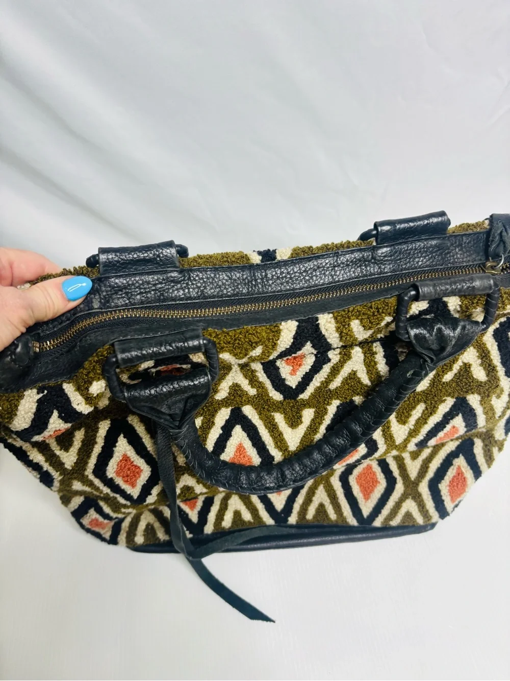 Cleobella Layla Weekender Carpet Bag and Leather Trimmed Bag